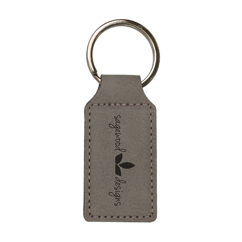 Laserable Leatherette Rectangulum Keychain