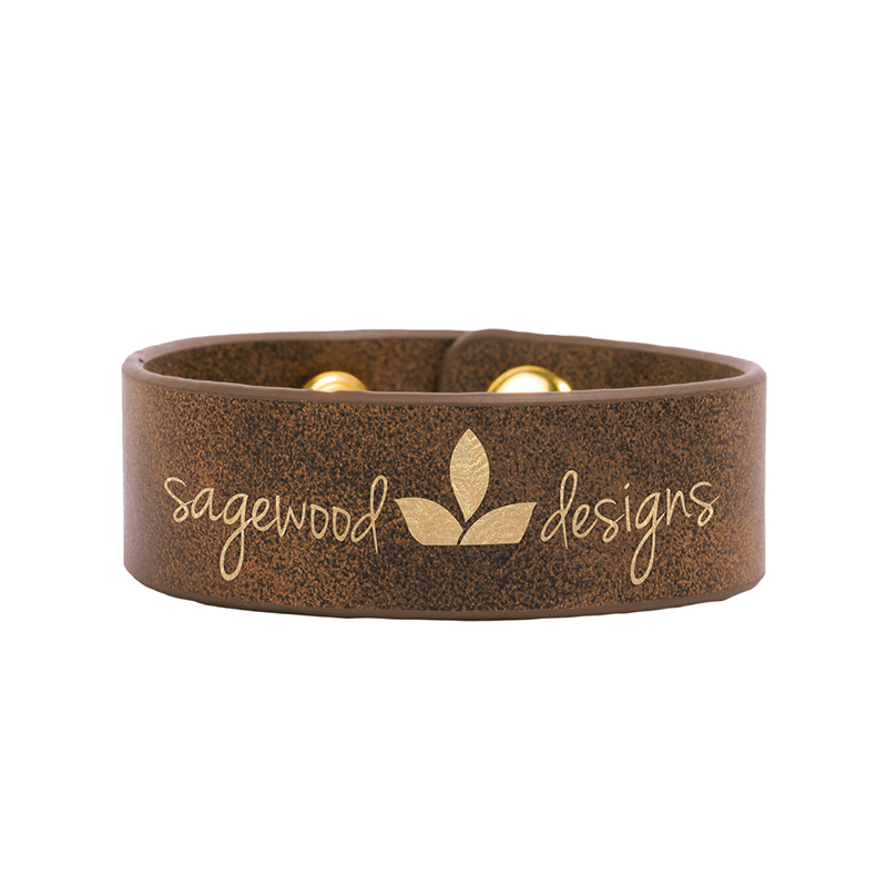 9 1/2' x 1' Laserable Leatherette Cuff Bracelet