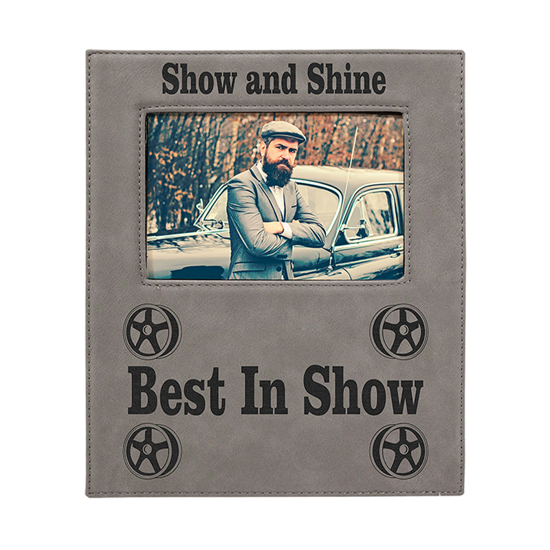 5' x 7' Leatherette Photo Frame with 4 1/4' x 8 7/8' Area