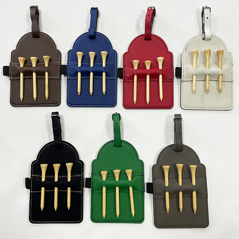 Laserable Leatherette Golf Bag Tag cum Tees