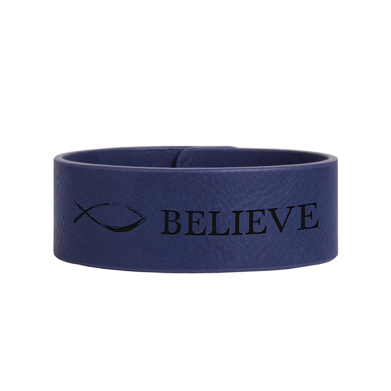 8 1/2' x 3/4' Laserable Leatherette Cuff Bracelet