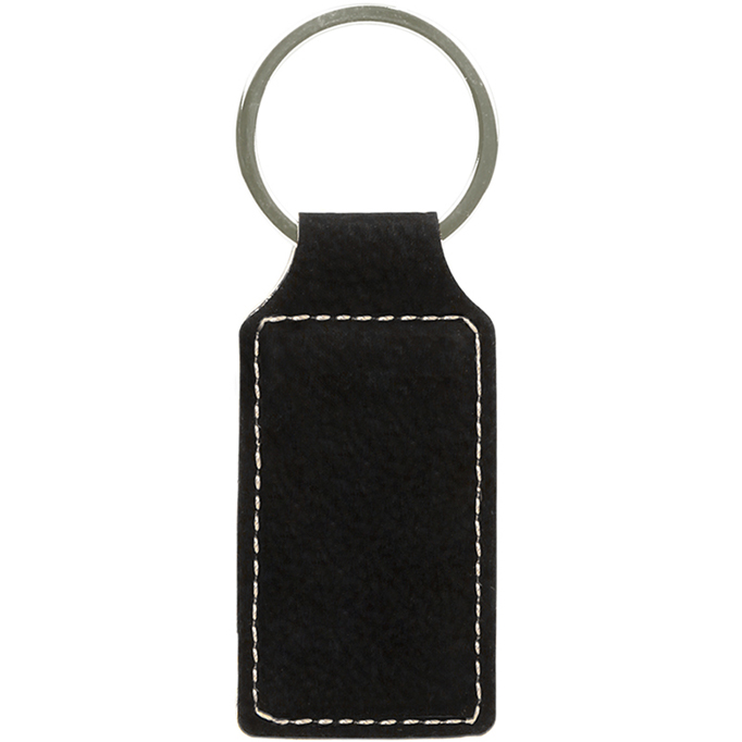 Laserable Leatherette Rectangulum Keychain