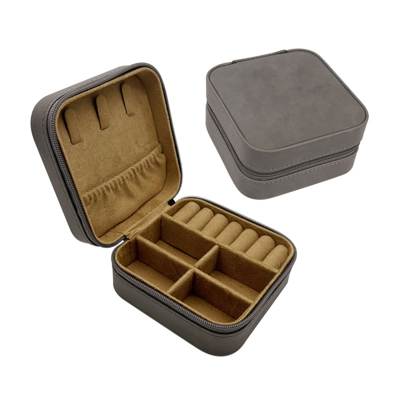 4/4 Laserable Leatherette Travel Jewelry Box with Black Lining 4/4 Laserable Leatherette Travel Jewelry Box with Black Lining