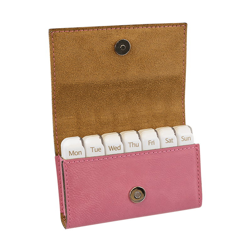 4 3/4' x 3 1/8' Laserable Leatherette Pill Box