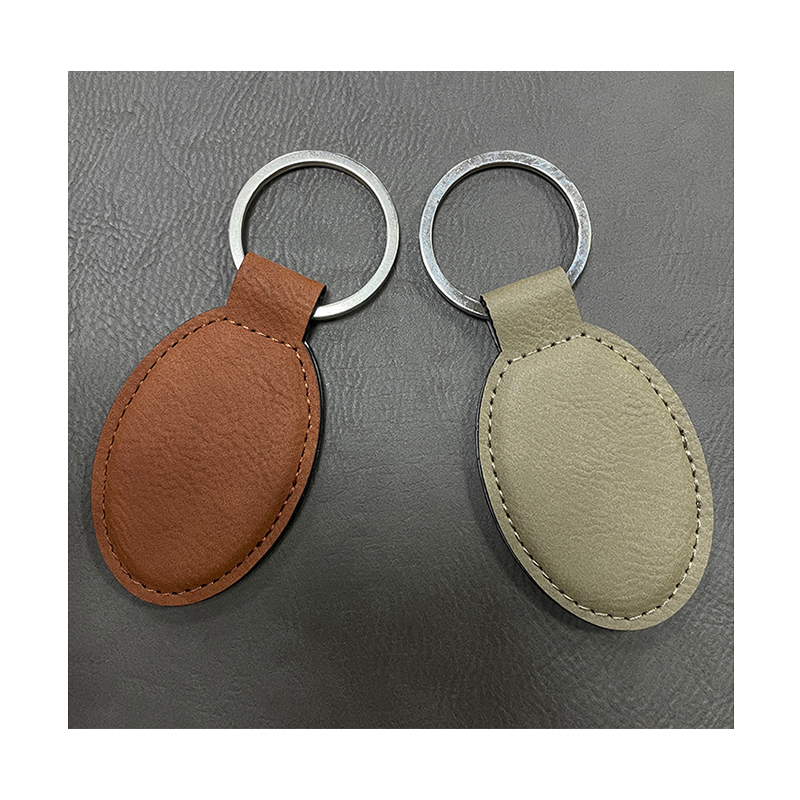 Laserable Leatherette Oval Keychains cum Oiled Edge