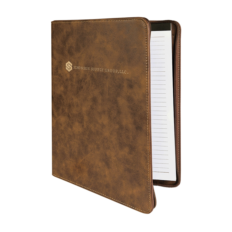 9 1/2' 12' Leatherette Portfolio with zipper