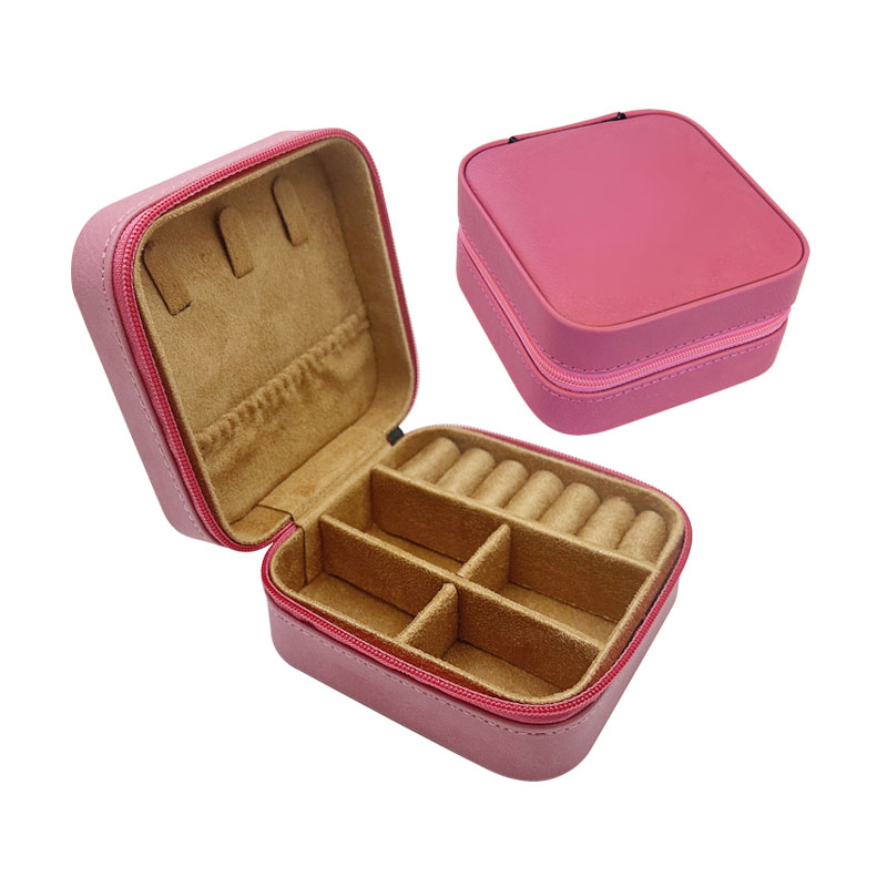 4/4 Laserable Leatherette Travel Jewelry Box with Tan Lining 4/4 Laserable Leatherette Travel Jewelry Box with Tan Lining