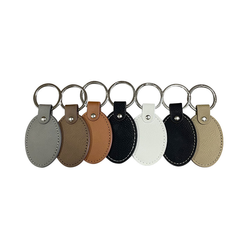 Laserable Leatherette Oval Keychains cum Oiled Edge