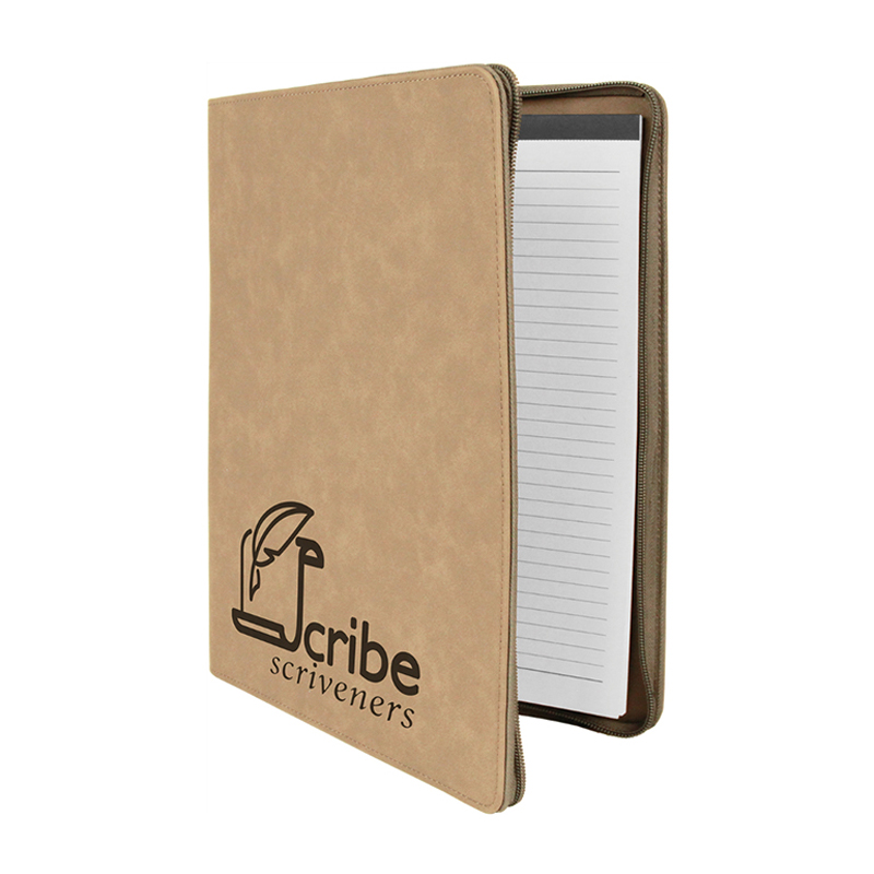 9 1/2' 12' Leatherette Portfolio with zipper