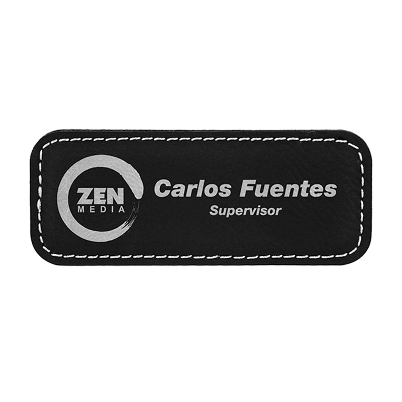 Leatherette Parvus Rectangulorum Nomina Badges