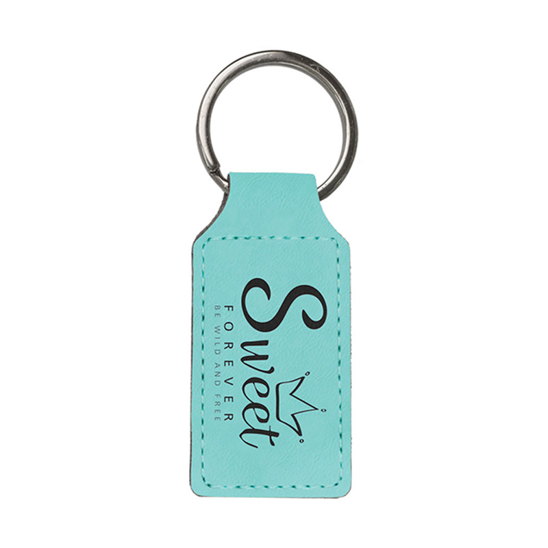 Laserable Leatherette Oval Keychain