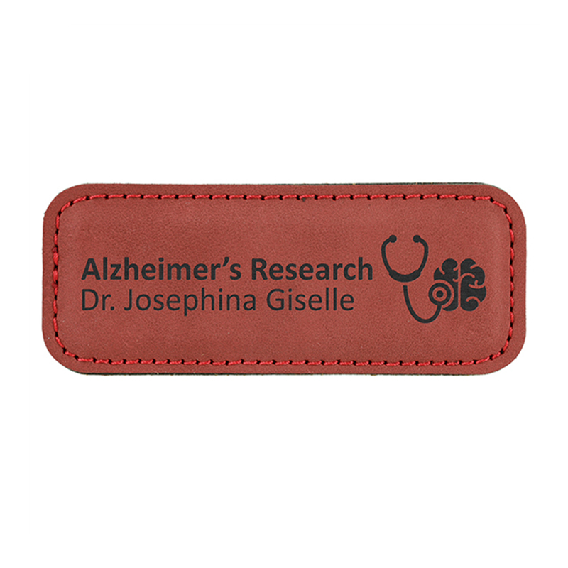 Leatherette Parvus Rectangulorum Nomina Badges