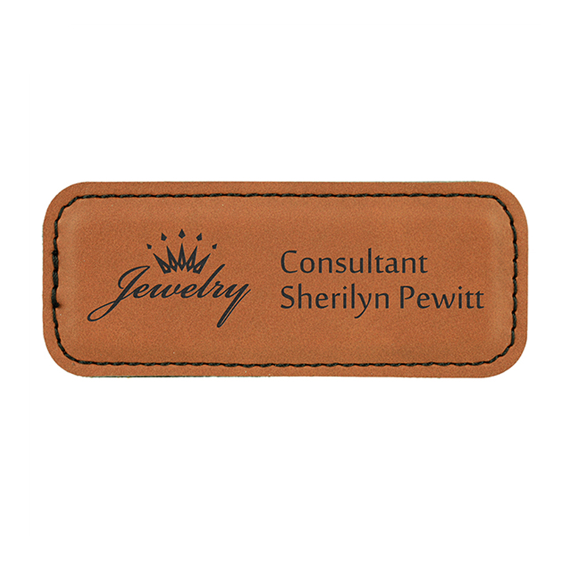 Leatherette Parvus Rectangulorum Nomina Badges
