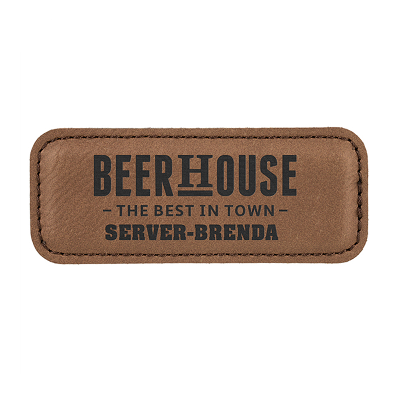 Leatherette Parvus Rectangulorum Nomina Badges