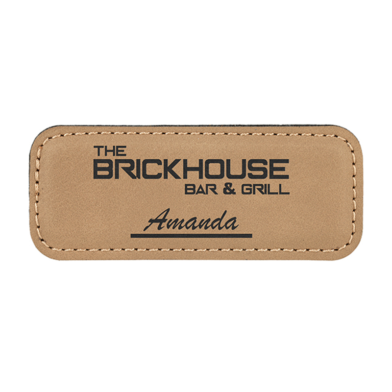 Leatherette Parvus Rectangulorum Nomina Badges