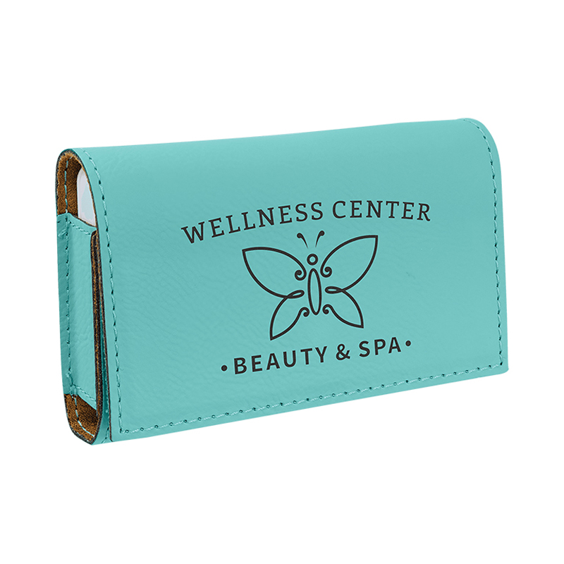 4 3/4' x 3 1/8' Laserable Leatherette Pill Box
