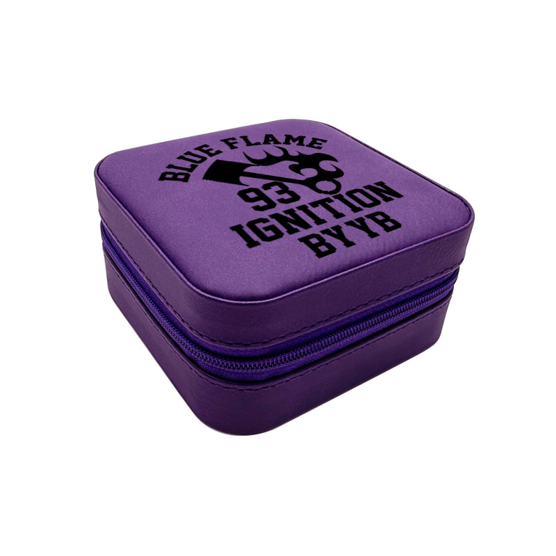 4/4 Laserable Leatherette Travel Jewelry Box with Black Lining 4/4 Laserable Leatherette Travel Jewelry Box with Black Lining