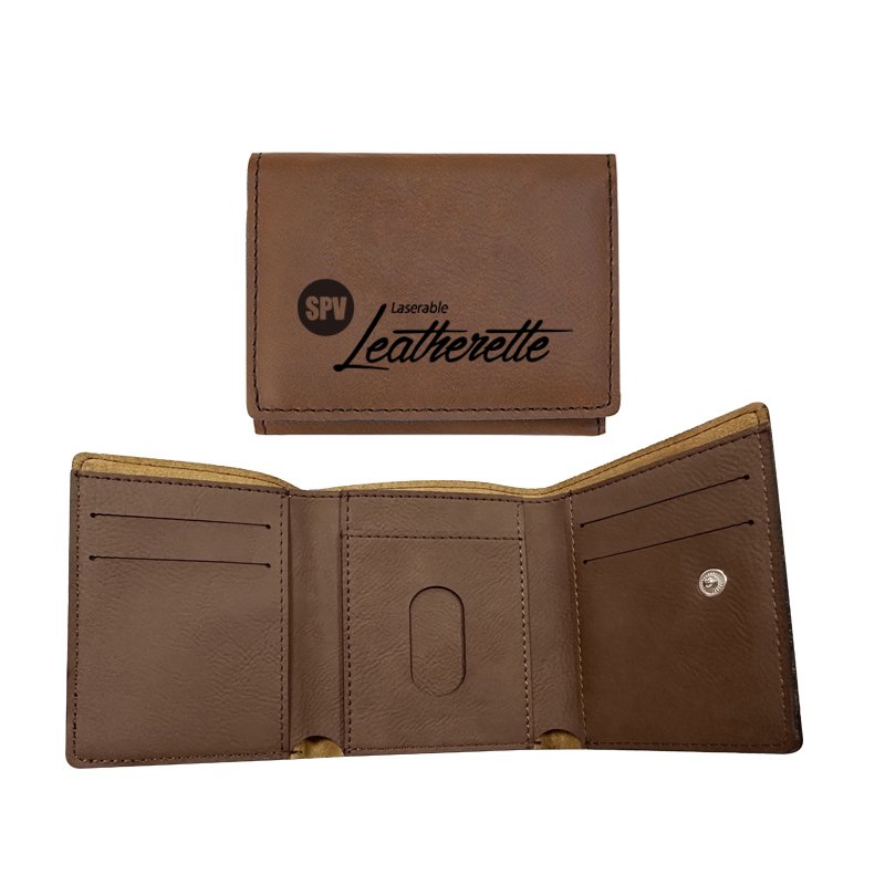 Laserable Leatherette Trifold Wallet