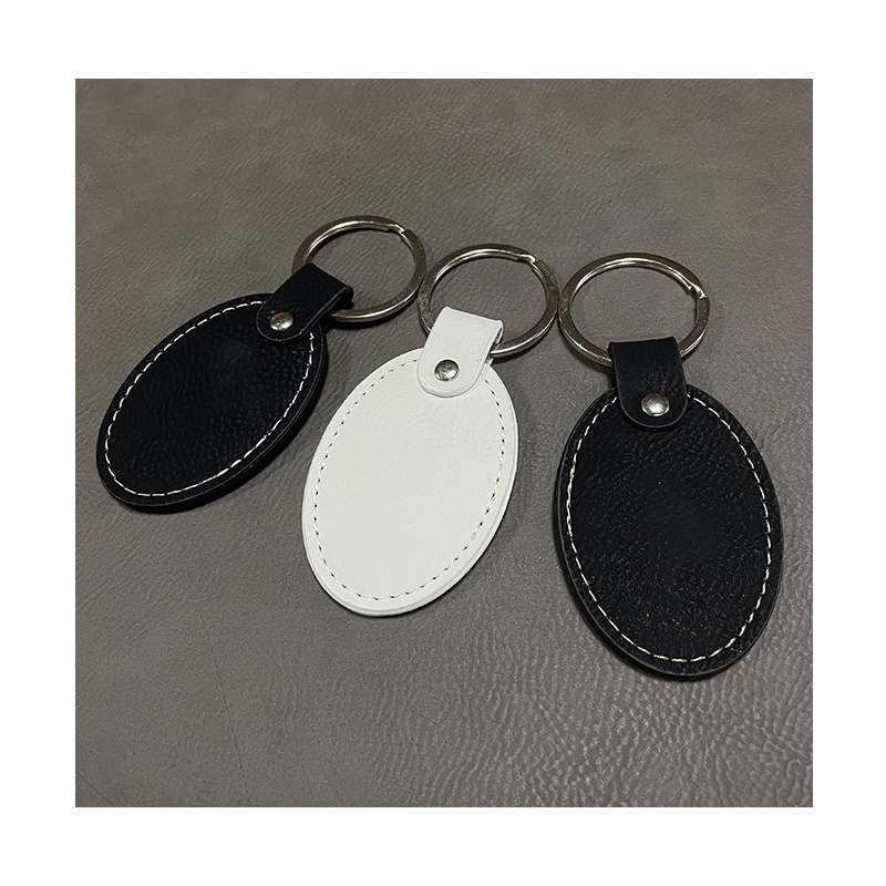 Laserable Leatherette Oval Keychains cum Oiled Edge