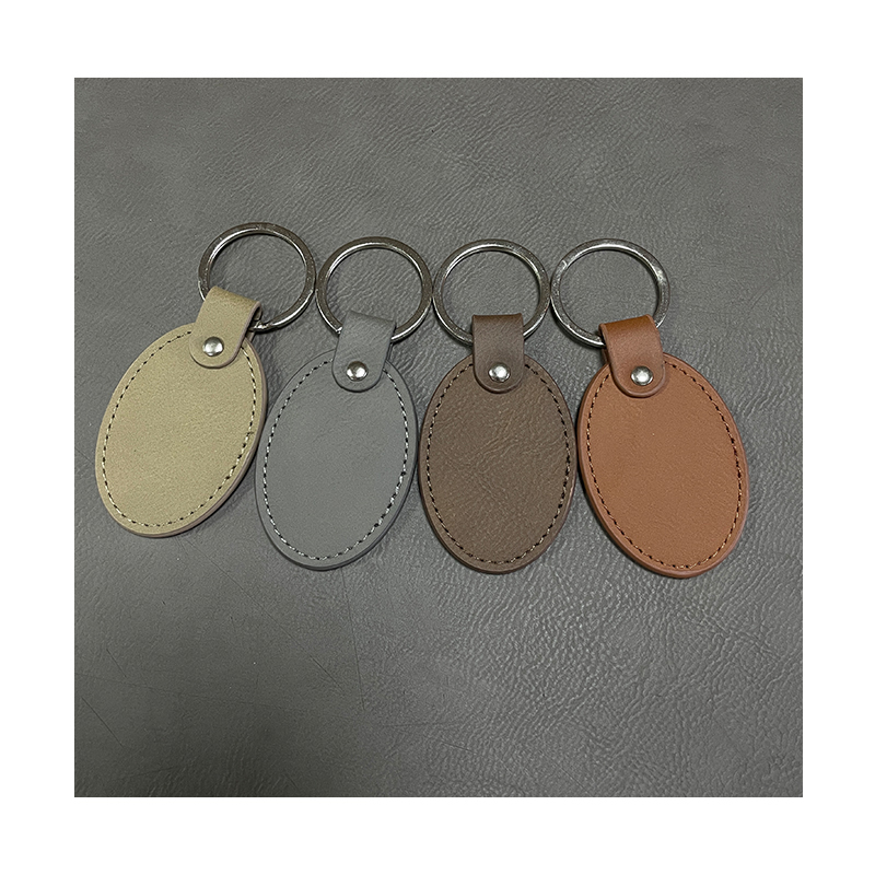 Laserable Leatherette Oval Keychains cum Oiled Edge