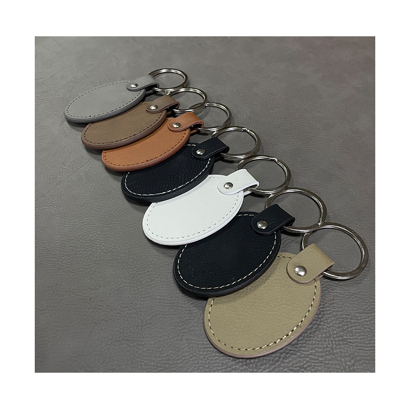 Laserable Leatherette Oval Keychains cum Oiled Edge