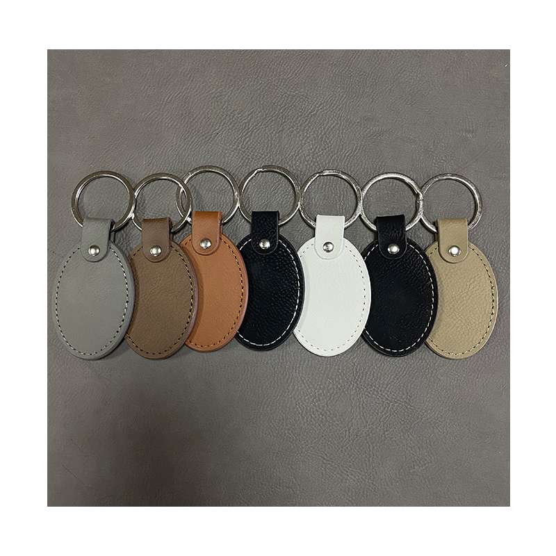 Laserable Leatherette Oval Keychains cum Oiled Edge