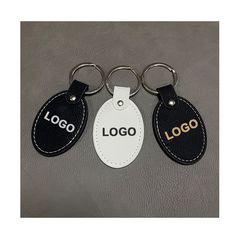 Laserable Leatherette Oval Keychains cum Oiled Edge