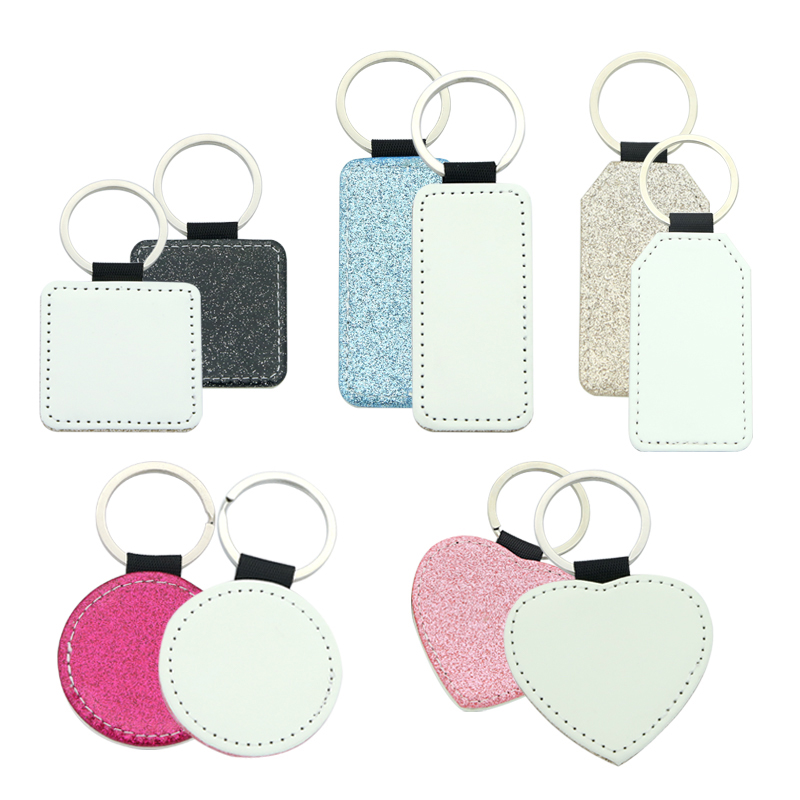 Sublimatione rutilans Leatherette Rectangulum Keychain - Single Sided Edition