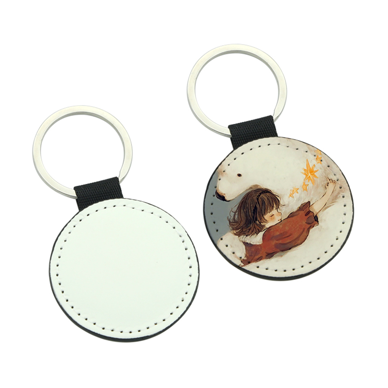 Sublimationis Pu Leather Round Keyring - Double Sided Edition