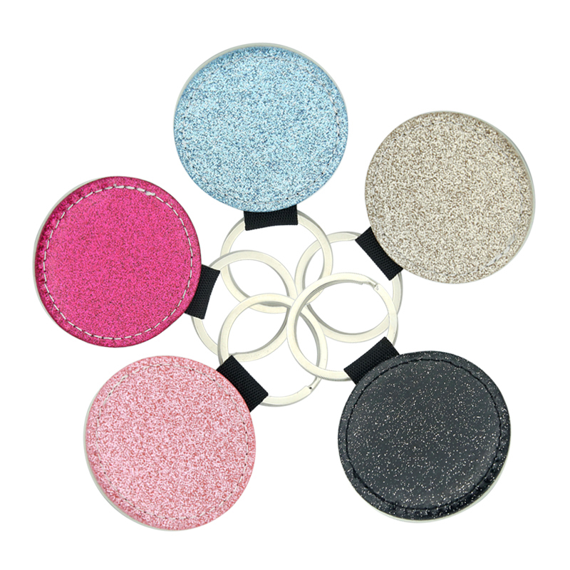 Sublimatio Glittering Leatherette Keychain circum - Single Sided Printing