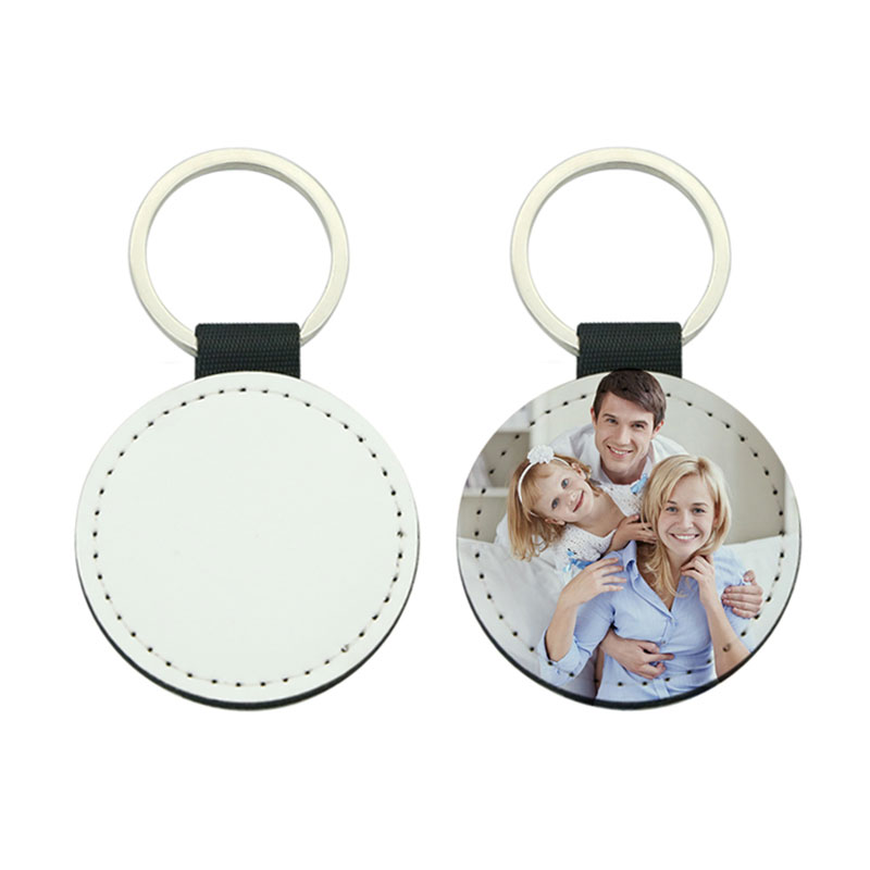 Sublimatione PU Leather Round Keyring - Single Sided Edition