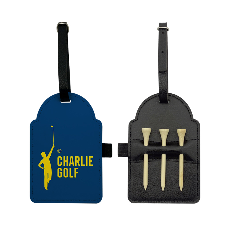 Sublimatio Leatherette Golf Bag Tag cum III Wooden Tees