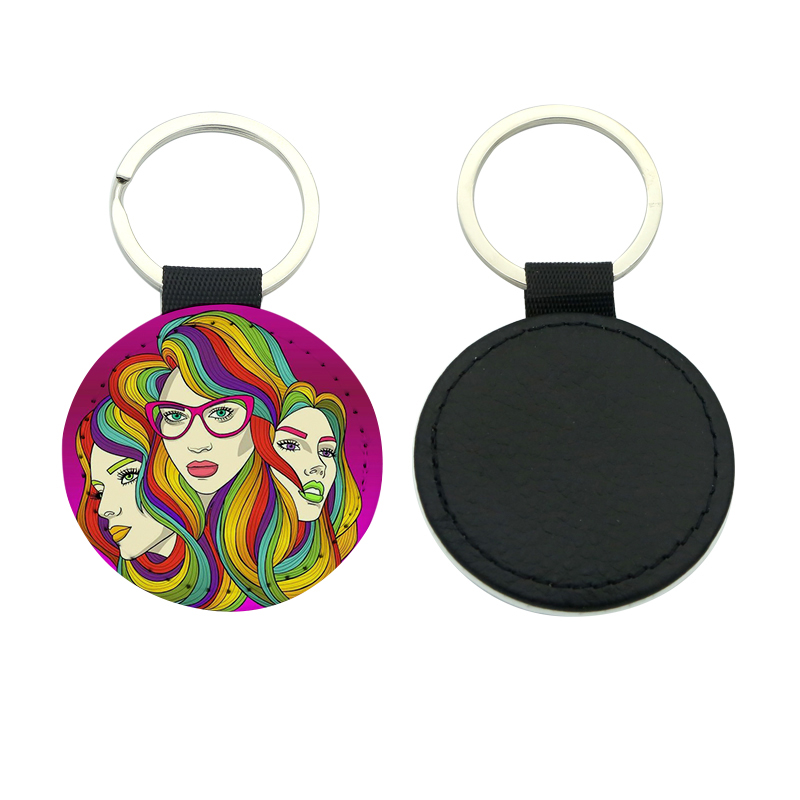 Sublimatione PU Leather Round Keyring - Single Sided Edition