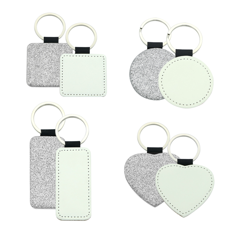 Sublimatione rutilans Leatherette Rectangulum Keychain - Single Sided Edition