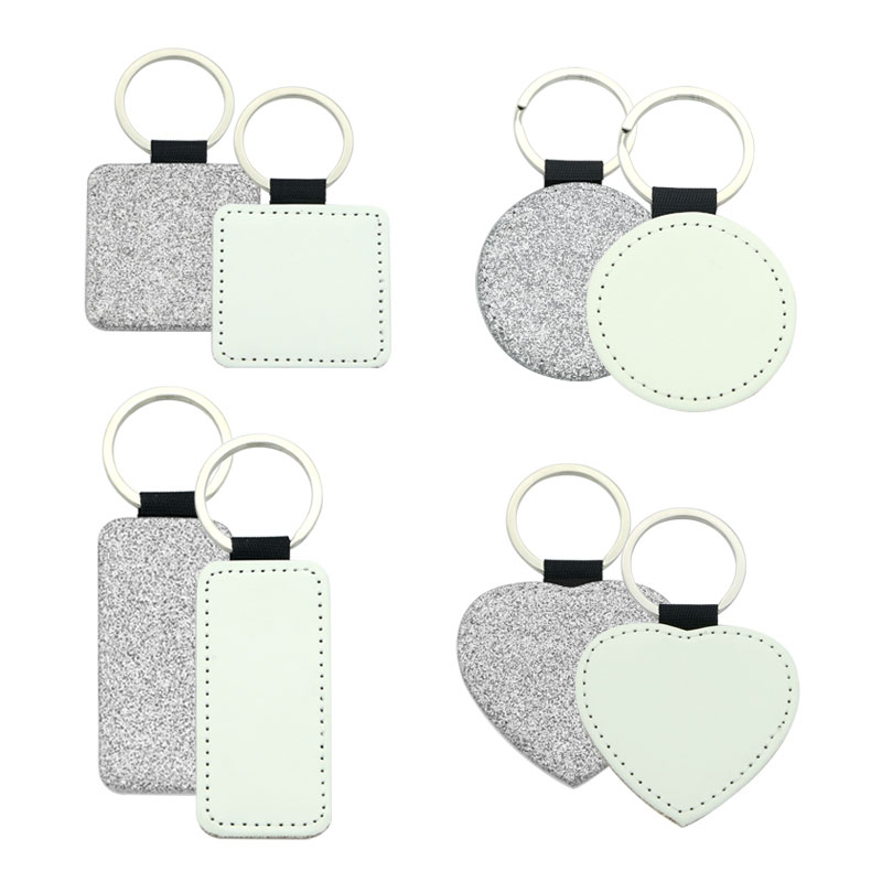 Sublimatione Glittering Leatherette Square Keychain - Single Sided Edition