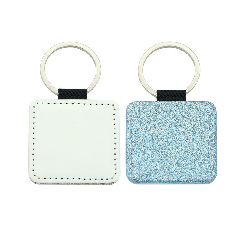 Sublimatione Glittering Leatherette Square Keychain - Single Sided Edition