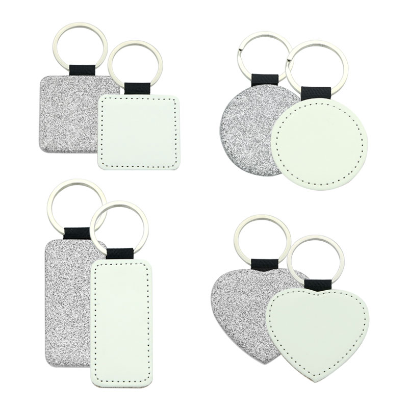 Sublimationis corusco Leatherette Keychain Cordis - Single Sided Printing