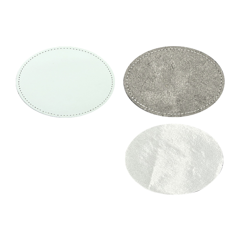 3' x 2' Oval Sublimation Leatherette Patches with Adhesive