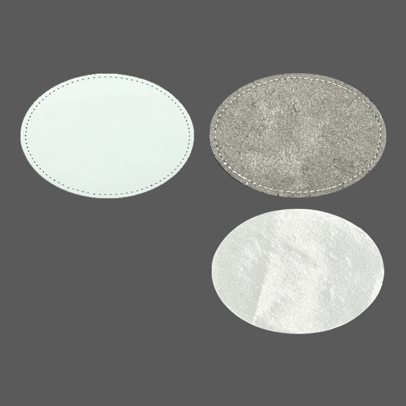 3' x 2' Oval Sublimation Leatherette Patches with Adhesive