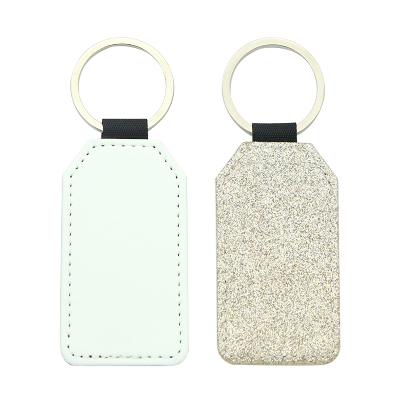 Sublimatione rutilans Leatherette Rectangulum Keychain - Single Sided Edition