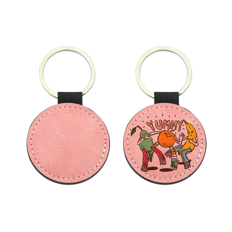 Sublimationis Pu Leather Round Keyring - Double Sided Edition