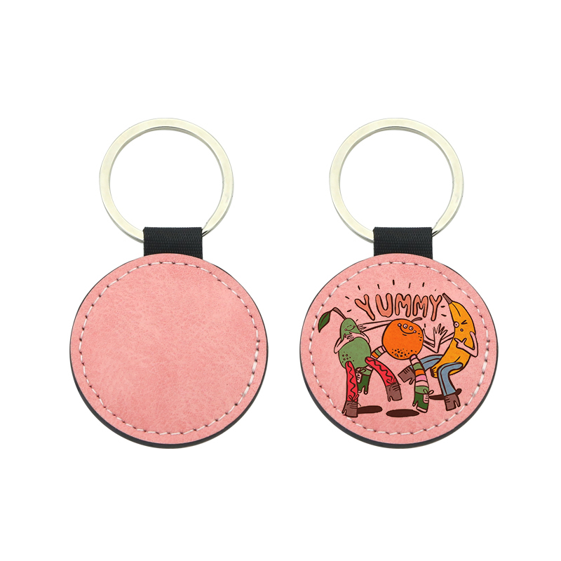 Sublimatione PU Leather Round Keyring - Single Sided Edition