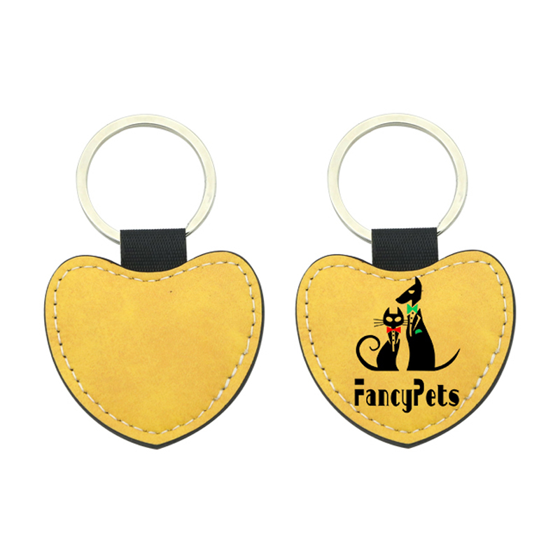 Sublimationis PU Leather Cordis Keyring - Double Sided Printing