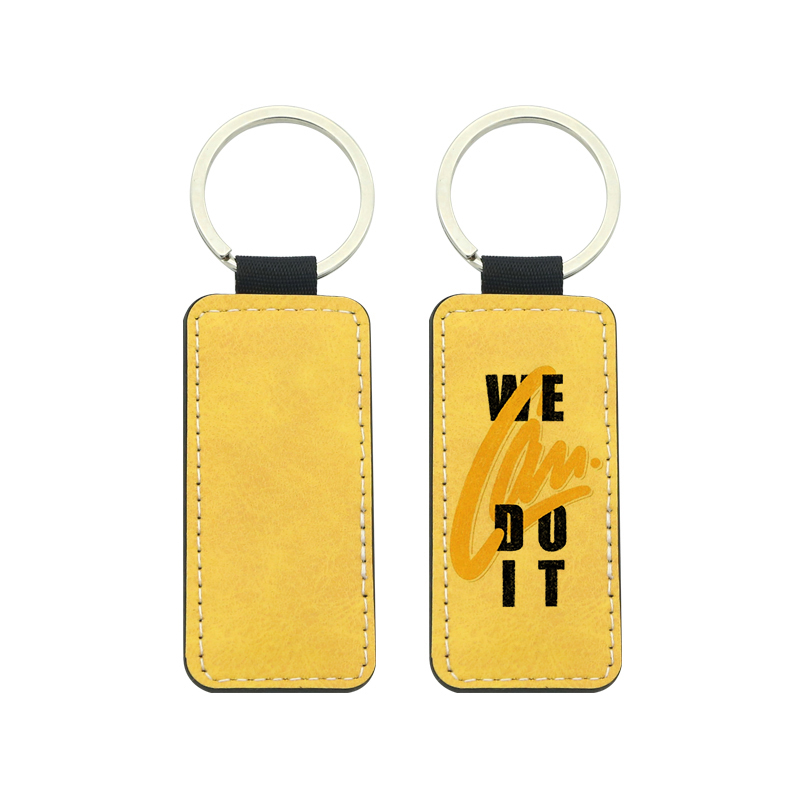 Sublimation PU Leather Rectangle Keyring - Double Sided Printing