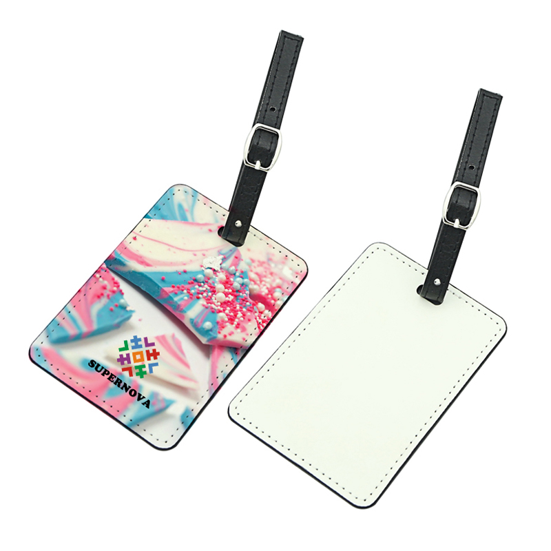 Sublimatione PU Leather sarcina Tag-Single Latus Forma