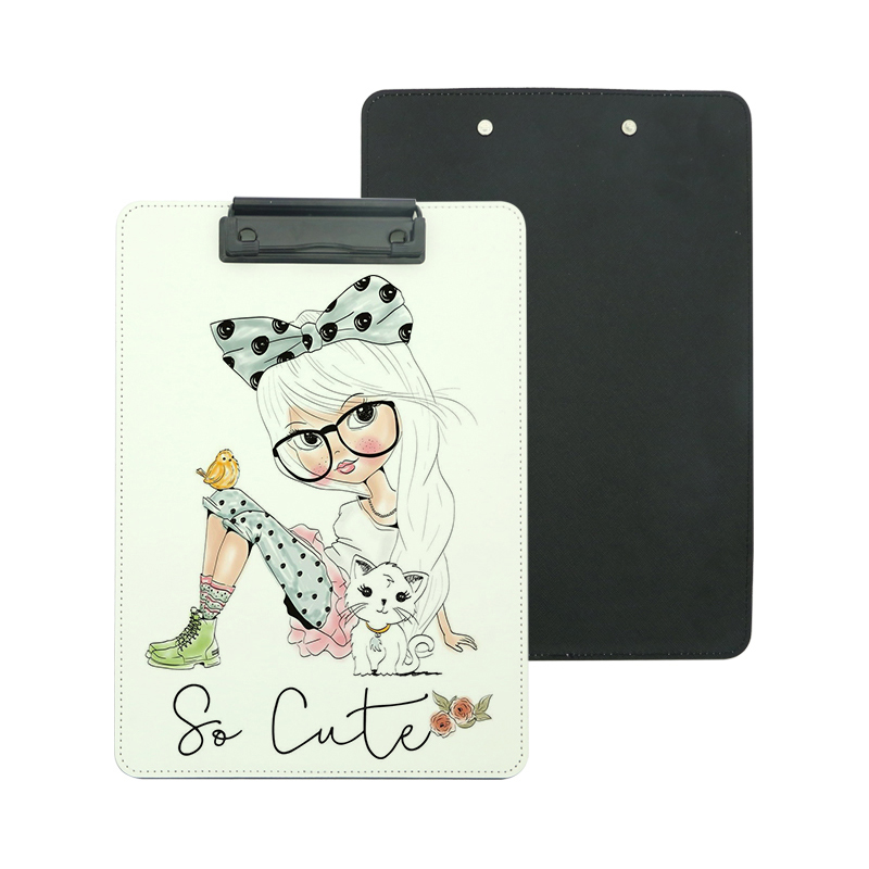 Sublimation PU Leather Clipboard cum Metal Clip - A5