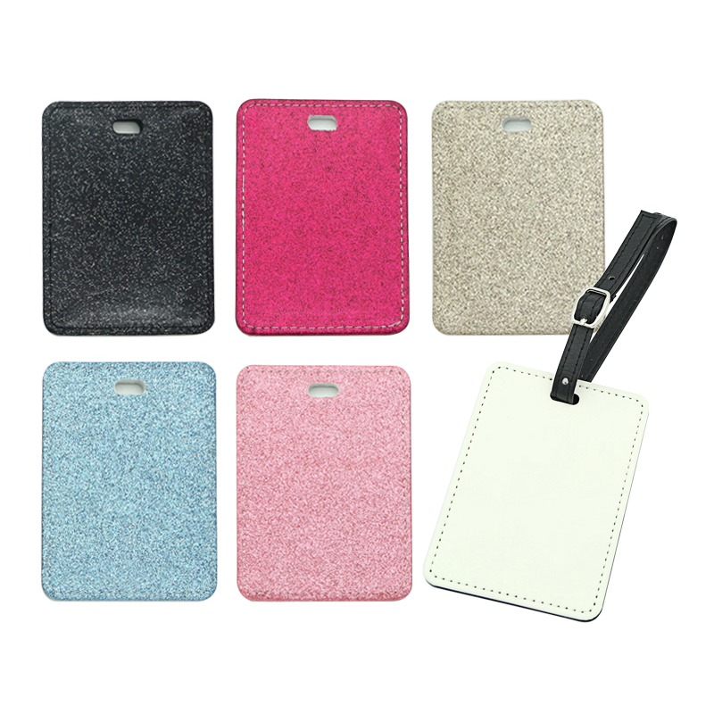 Sublimationis Glitter Leather sarcina Tag-Single Latus Forma