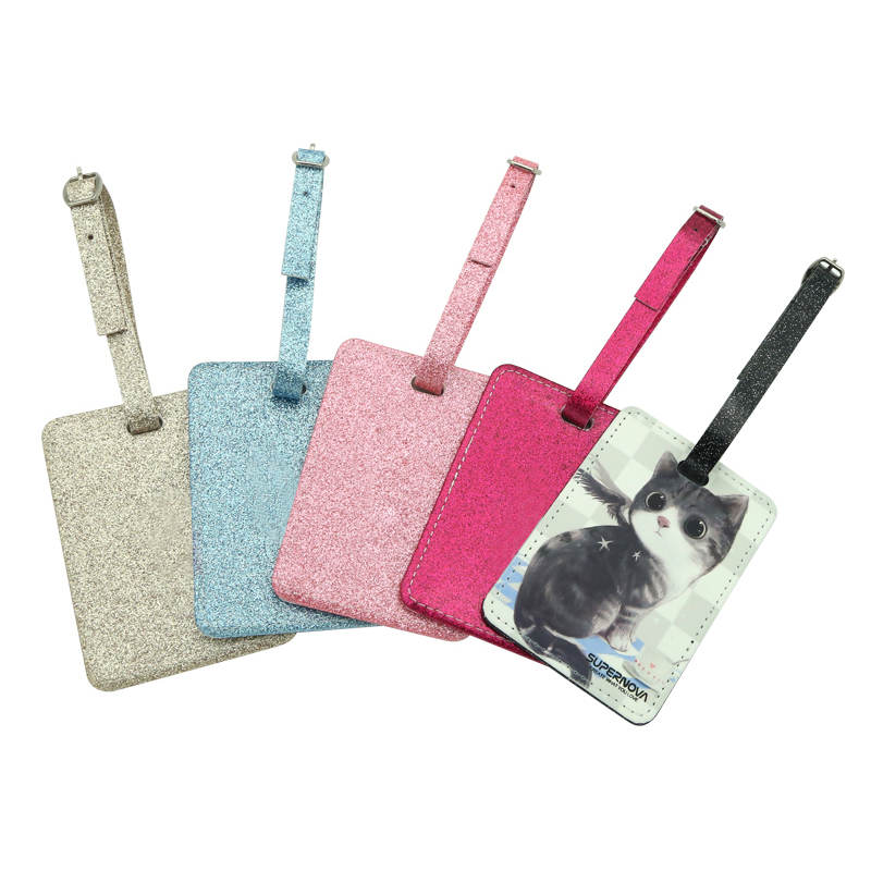 Sublimationis Glitter Leather sarcina Tag-Single Latus Forma
