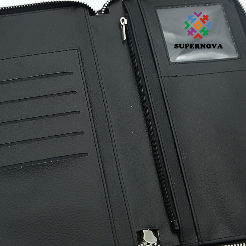 Sublimatione Leatherette Congue Holder cum Zipper et interiorem PU Leather