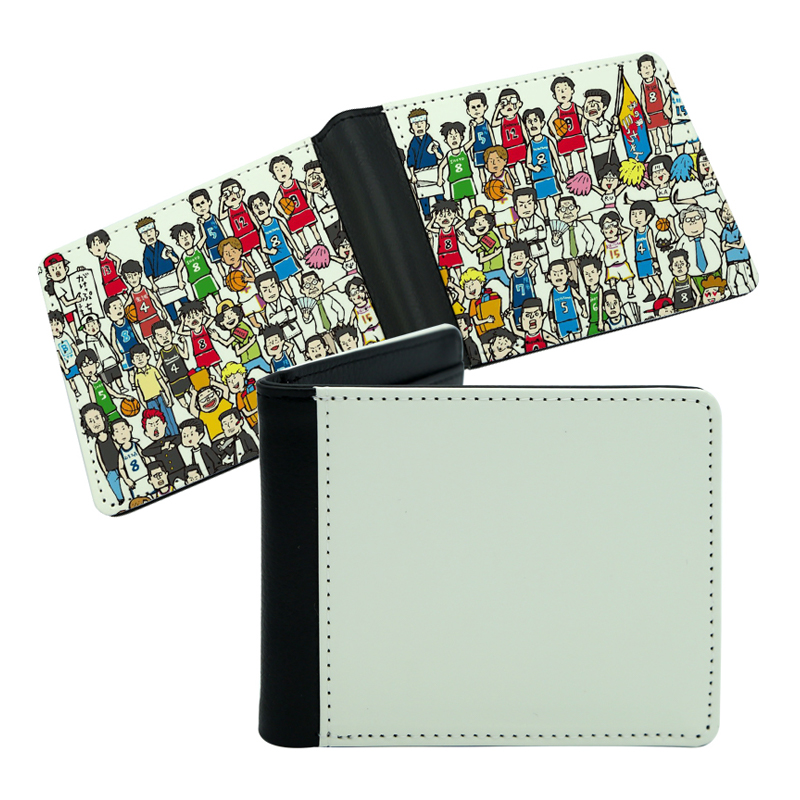 Hominum Sublimatio Leatherette Bifold vidulum cum duobus lateribus Printing Hominum Sublimatio Leatherette Bifold vidulum cum duobus lateribus Printing